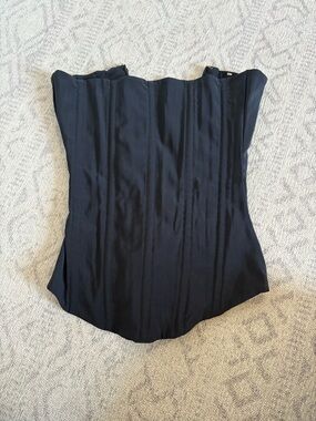 ARE YOU AM I Black Corset Top